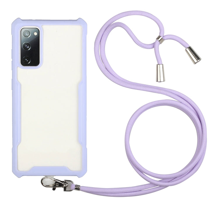 For Samsung Galaxy S20 FE Acrylic + Color TPU Shockproof Case with Neck Lanyard