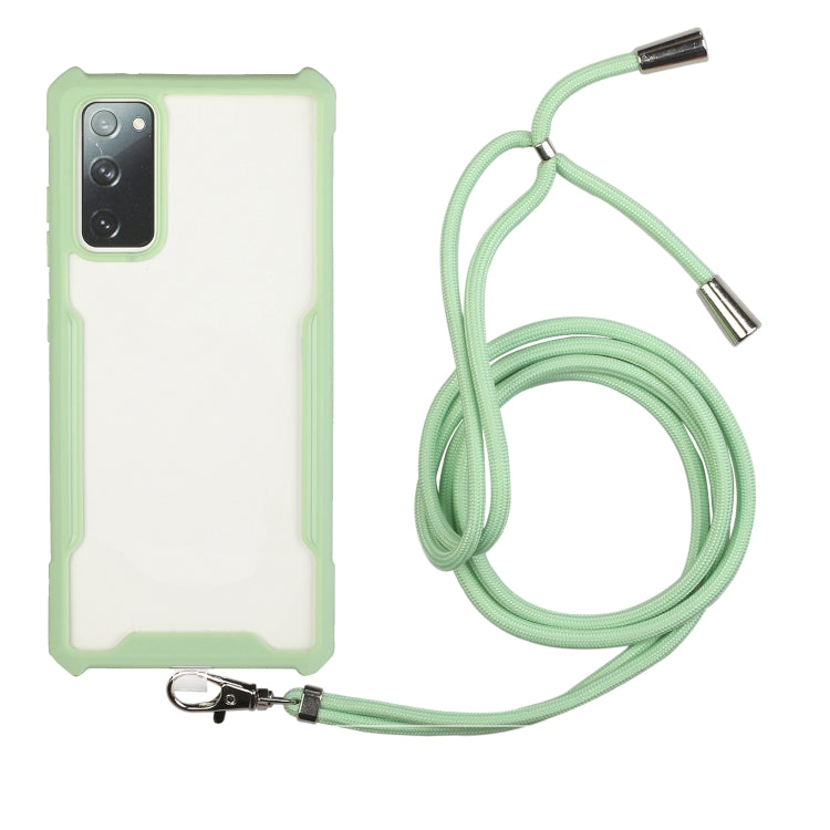 For Samsung Galaxy S20 FE Acrylic + Color TPU Shockproof Case with Neck Lanyard
