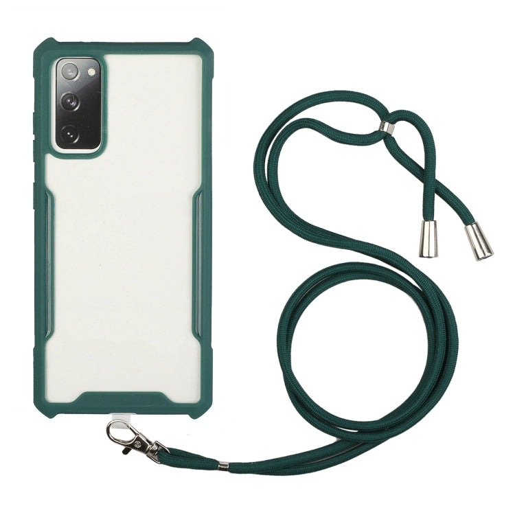 For Samsung Galaxy S20 FE Acrylic + Color TPU Shockproof Case with Neck Lanyard