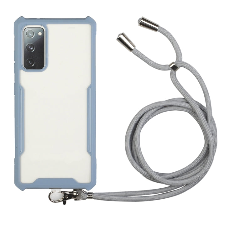 For Samsung Galaxy S20 FE Acrylic + Color TPU Shockproof Case with Neck Lanyard