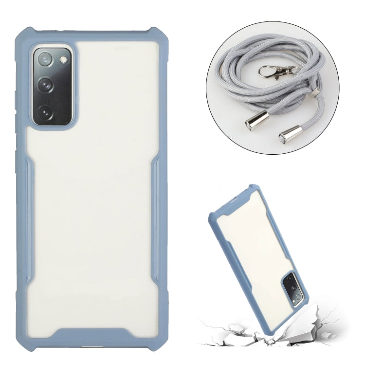 For Samsung Galaxy S20 FE Acrylic + Color TPU Shockproof Case with Neck Lanyard