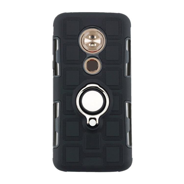 For Motorola Moto G6 Play / Moto E5 2 In 1 Cube PC + TPU Protective Case with 360 Degrees Rotate Silver Ring Holder