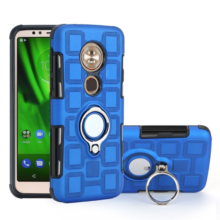 For Motorola Moto G6 Play / Moto E5 2 In 1 Cube PC + TPU Protective Case with 360 Degrees Rotate Silver Ring Holder
