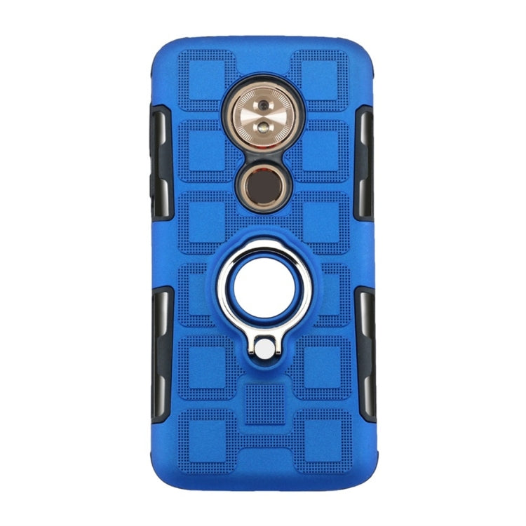 For Motorola Moto G6 Play / Moto E5 2 In 1 Cube PC + TPU Protective Case with 360 Degrees Rotate Silver Ring Holder