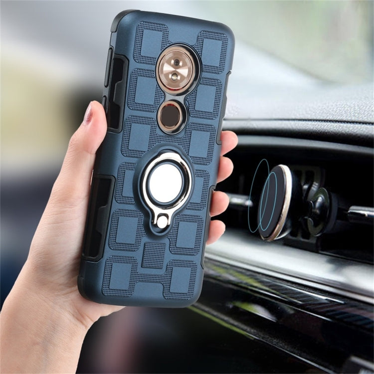 For Motorola Moto G6 Play / Moto E5 2 In 1 Cube PC + TPU Protective Case with 360 Degrees Rotate Silver Ring Holder