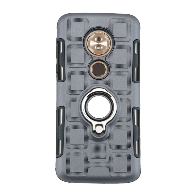 For Motorola Moto G6 Play / Moto E5 2 In 1 Cube PC + TPU Protective Case with 360 Degrees Rotate Silver Ring Holder