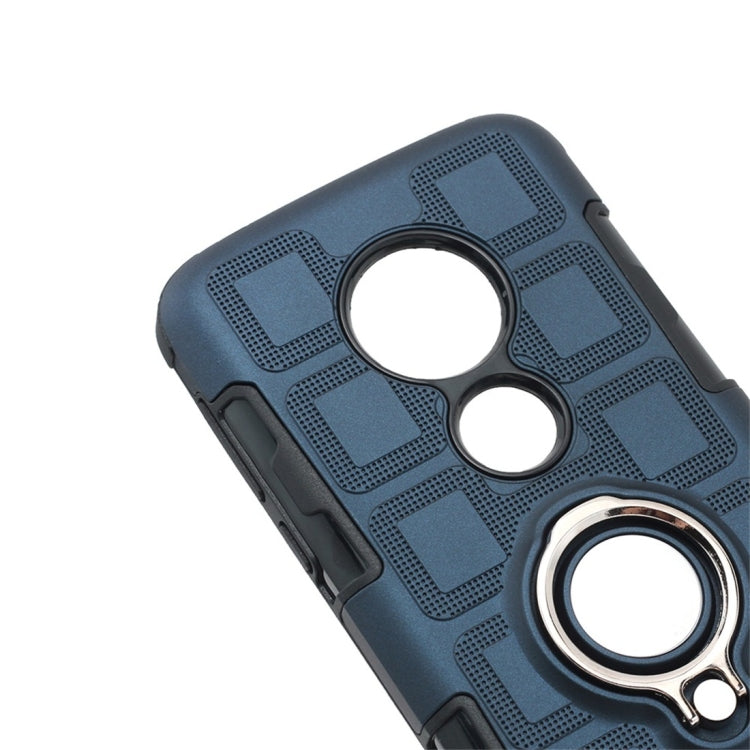 For Motorola Moto G6 Play / Moto E5 2 In 1 Cube PC + TPU Protective Case with 360 Degrees Rotate Silver Ring Holder