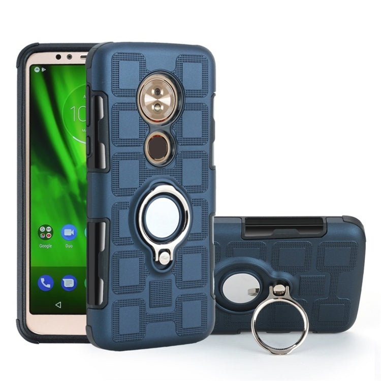 For Motorola Moto G6 Play / Moto E5 2 In 1 Cube PC + TPU Protective Case with 360 Degrees Rotate Silver Ring Holder