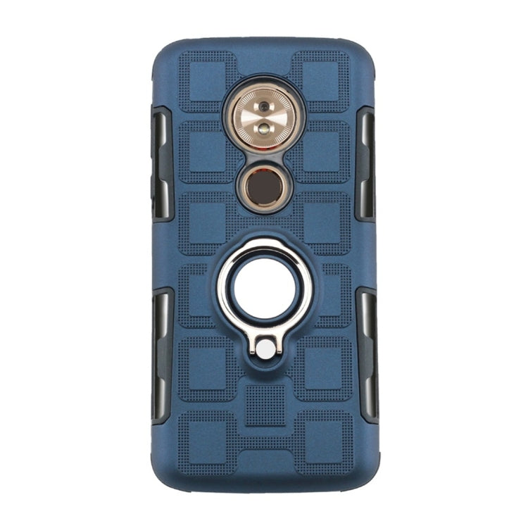 For Motorola Moto G6 Play / Moto E5 2 In 1 Cube PC + TPU Protective Case with 360 Degrees Rotate Silver Ring Holder