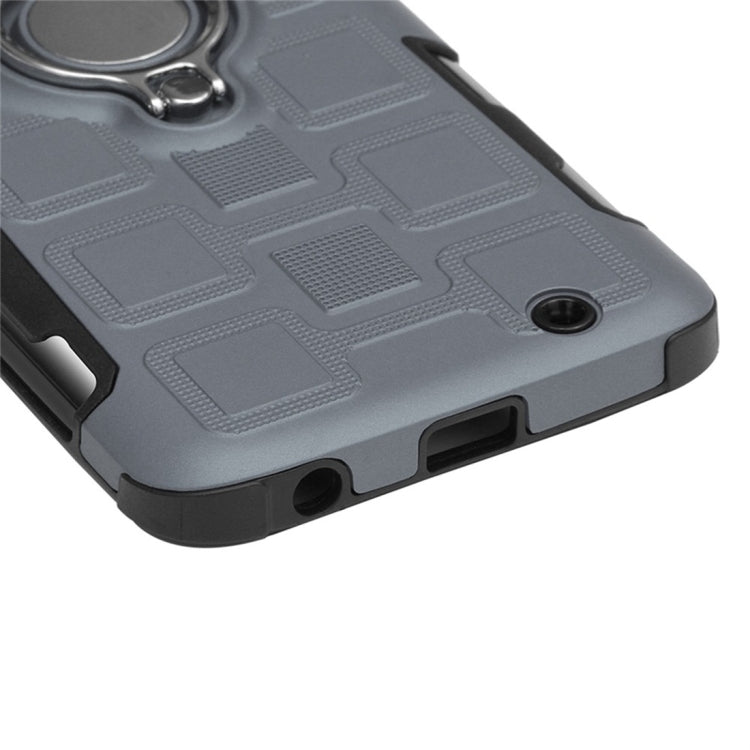 For Motorola Moto G6 Plus 2 In 1 Cube PC + TPU Protective Case with 360 Degrees Rotate Silver Ring Holder