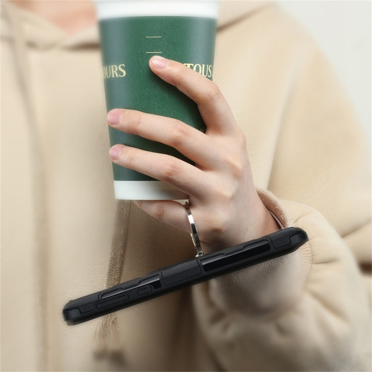 For Motorola Moto G7 Power EU Version 2 In 1 Cube PC + TPU Protective Case with 360 Degrees Rotate Silver Ring Holder