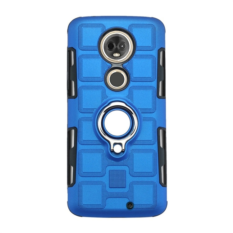 For Motorola Moto G7 2 In 1 Cube PC + TPU Protective Case with 360 Degrees Rotate Silver Ring Holder