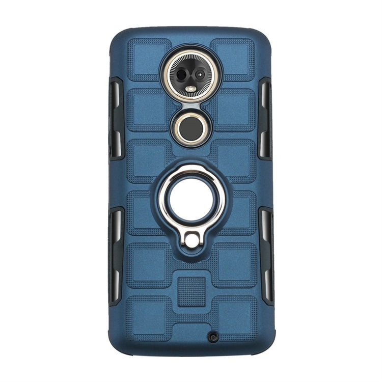 For Motorola Moto G7 2 In 1 Cube PC + TPU Protective Case with 360 Degrees Rotate Silver Ring Holder