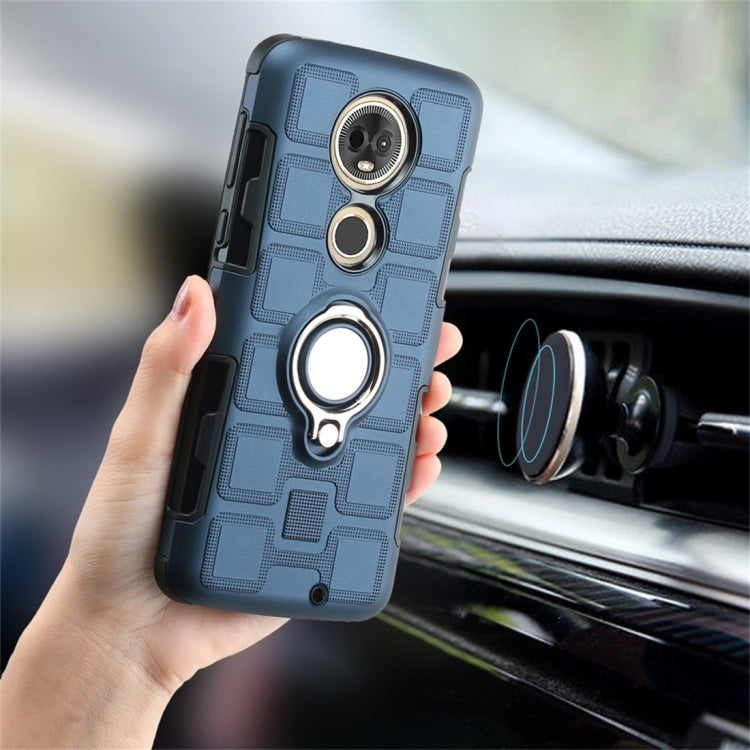 For Motorola Moto G7 2 In 1 Cube PC + TPU Protective Case with 360 Degrees Rotate Silver Ring Holder