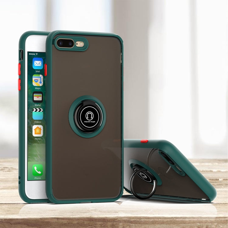 Q Shadow 1 Generation Series TPU + PC Protective Case with 360 Degrees Rotate Ring Holder For iPhone 8 Plus