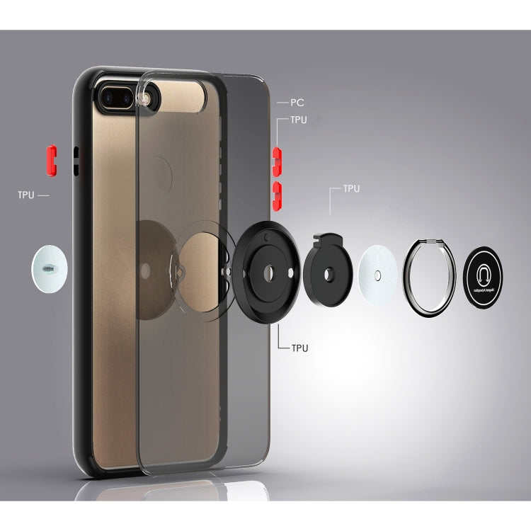 Q Shadow 1 Generation Series TPU + PC Protective Case with 360 Degrees Rotate Ring Holder For iPhone 8 Plus