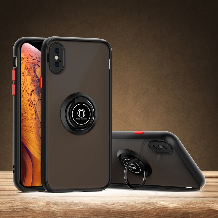 For iPhone XS Max Q Shadow 1 Generation Series TPU + PC Protective Case with 360 Degrees Rotate Ring Holder