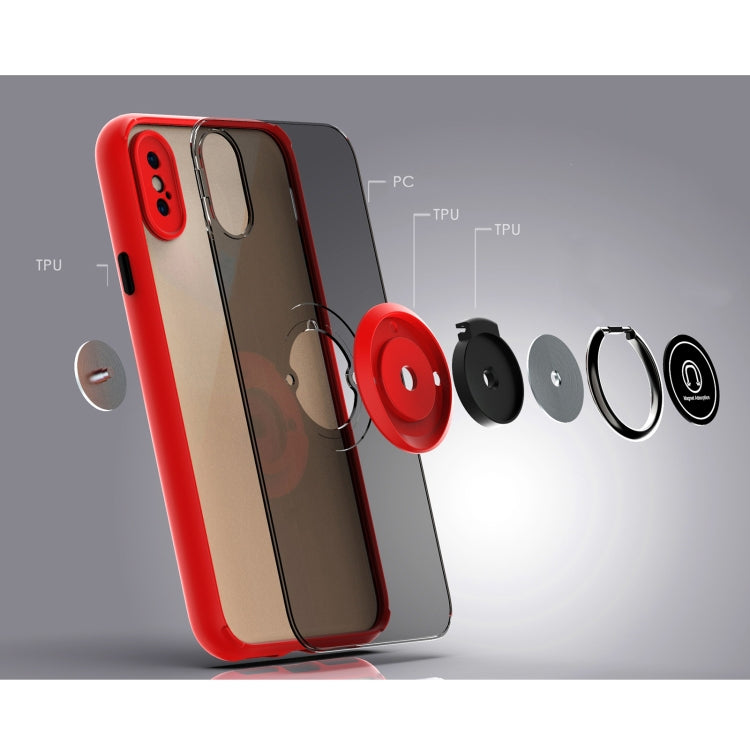 For iPhone XS Max Q Shadow 1 Generation Series TPU + PC Protective Case with 360 Degrees Rotate Ring Holder