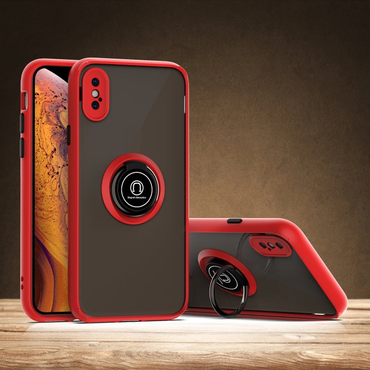 For iPhone XS Max Q Shadow 1 Generation Series TPU + PC Protective Case with 360 Degrees Rotate Ring Holder