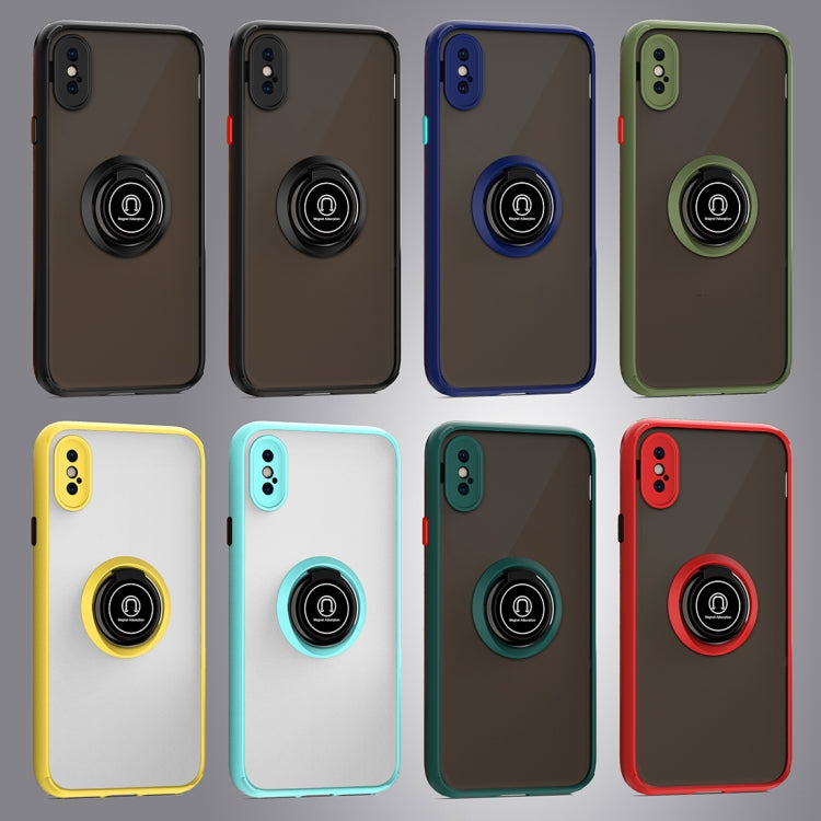 For iPhone XS Max Q Shadow 1 Generation Series TPU + PC Protective Case with 360 Degrees Rotate Ring Holder