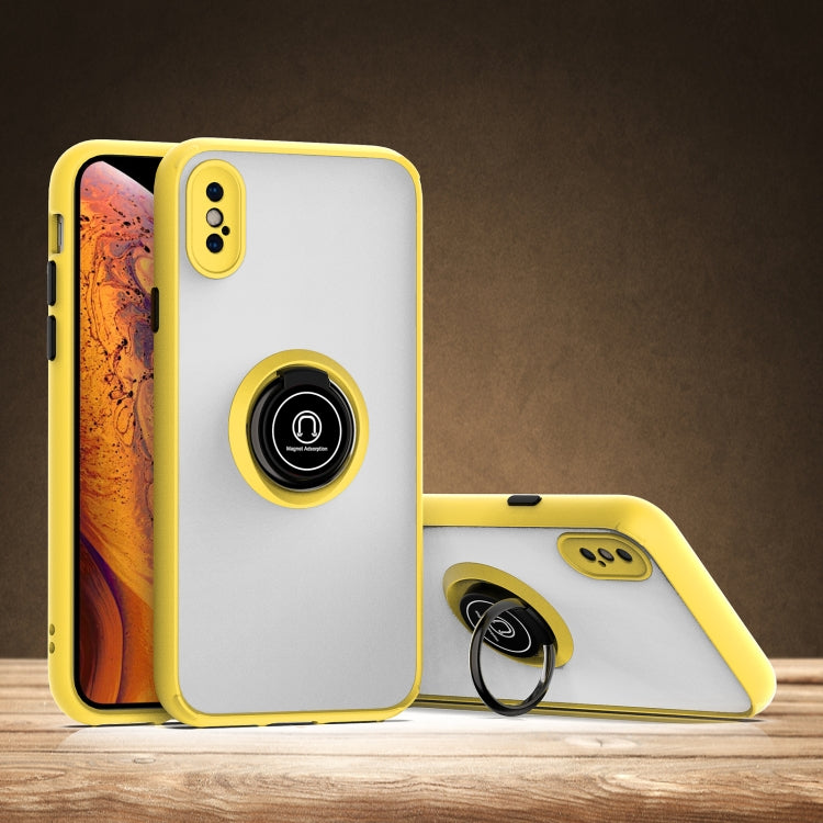 For iPhone XS Max Q Shadow 1 Generation Series TPU + PC Protective Case with 360 Degrees Rotate Ring Holder
