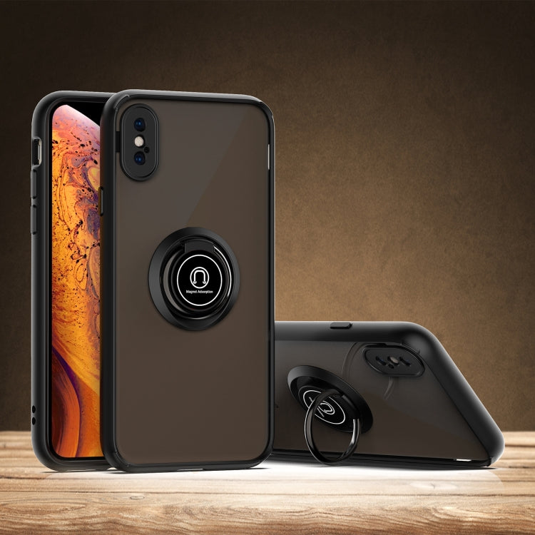 For iPhone XS Max Q Shadow 1 Generation Series TPU + PC Protective Case with 360 Degrees Rotate Ring Holder