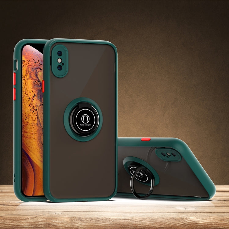 For iPhone XS Max Q Shadow 1 Generation Series TPU + PC Protective Case with 360 Degrees Rotate Ring Holder
