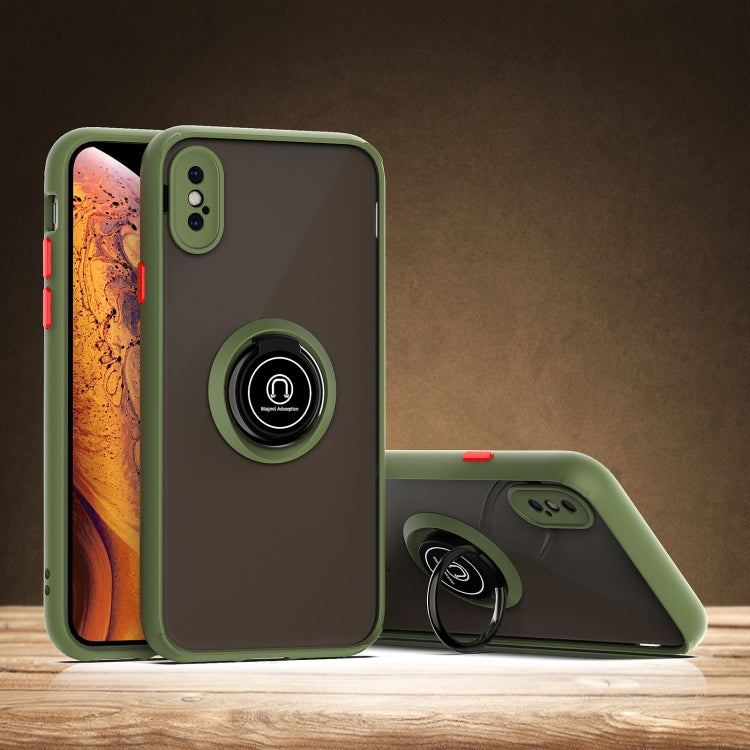 For iPhone XS Max Q Shadow 1 Generation Series TPU + PC Protective Case with 360 Degrees Rotate Ring Holder