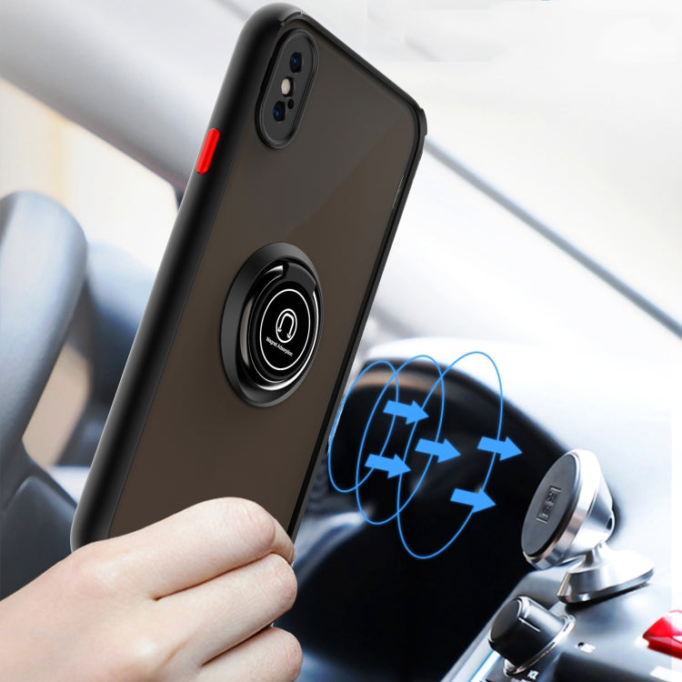 For iPhone XS Max Q Shadow 1 Generation Series TPU + PC Protective Case with 360 Degrees Rotate Ring Holder