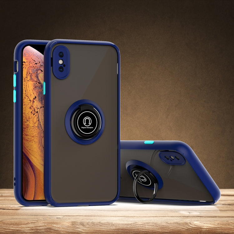 For iPhone XS Max Q Shadow 1 Generation Series TPU + PC Protective Case with 360 Degrees Rotate Ring Holder