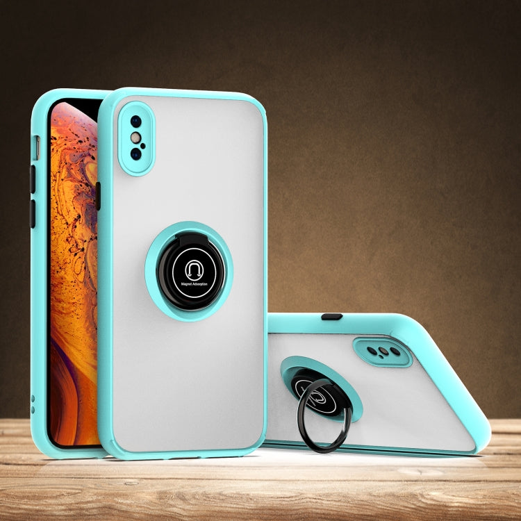 For iPhone XS Max Q Shadow 1 Generation Series TPU + PC Protective Case with 360 Degrees Rotate Ring Holder