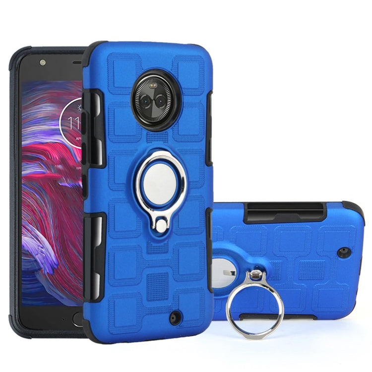 For Motorola Moto X4 2017 2 In 1 Cube PC + TPU Protective Case with 360 Degrees Rotate Silver Ring Holder