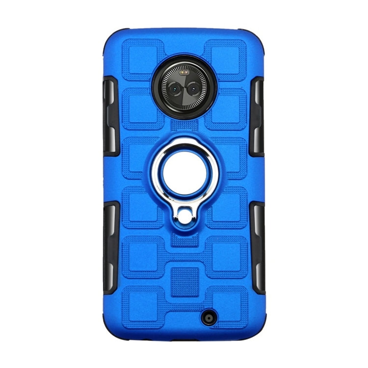 For Motorola Moto X4 2017 2 In 1 Cube PC + TPU Protective Case with 360 Degrees Rotate Silver Ring Holder