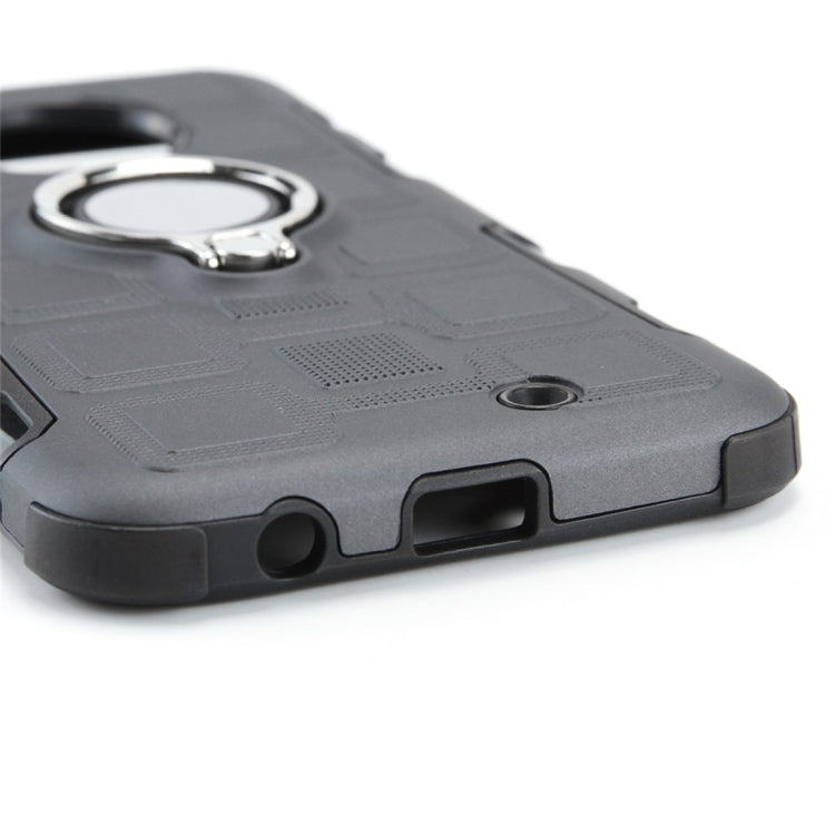 For Motorola Moto X4 2017 2 In 1 Cube PC + TPU Protective Case with 360 Degrees Rotate Silver Ring Holder