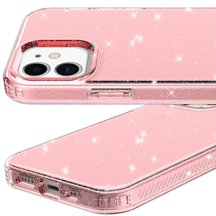For iPhone 12 mini Transparent Glitter Powder Protective Case