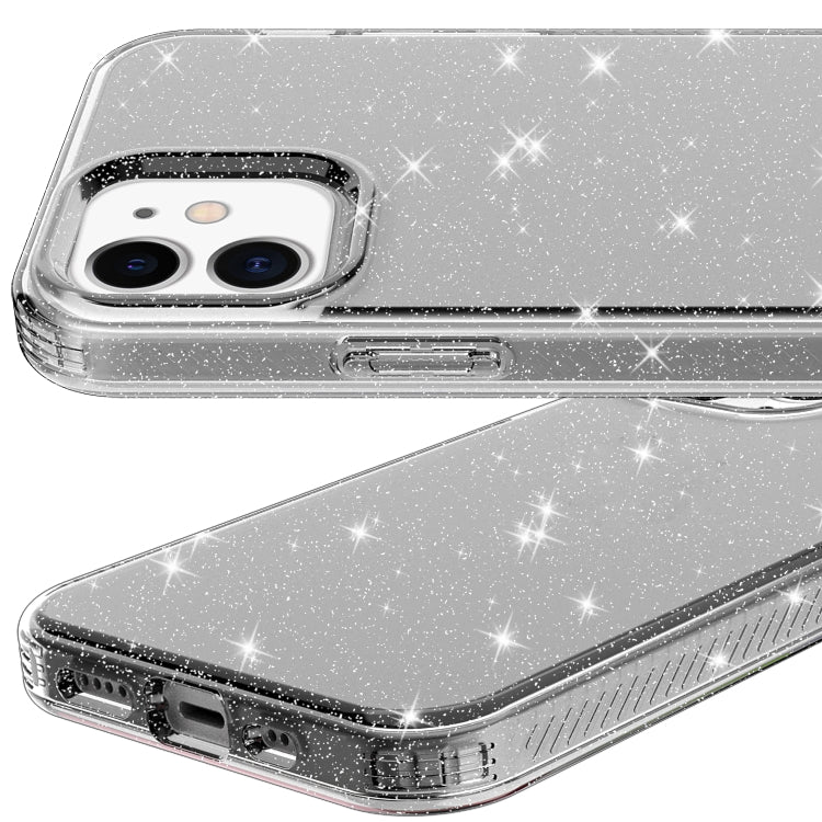 For iPhone 12 mini Transparent Glitter Powder Protective Case