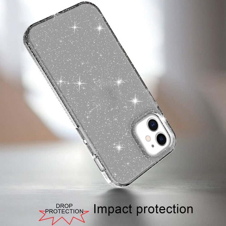 For iPhone 12 mini Transparent Glitter Powder Protective Case