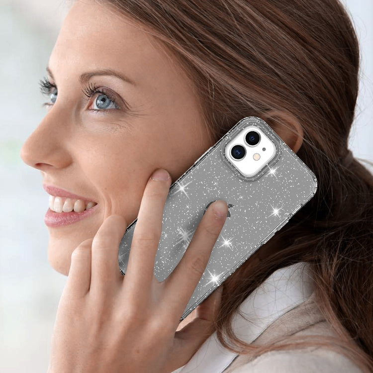 For iPhone 12 mini Transparent Glitter Powder Protective Case