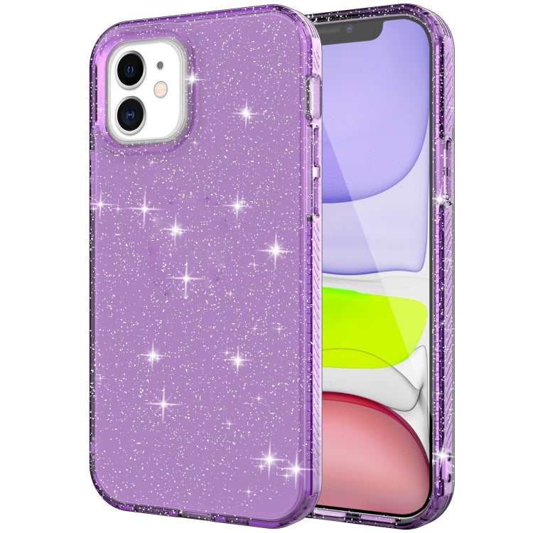 For iPhone 12 mini Transparent Glitter Powder Protective Case