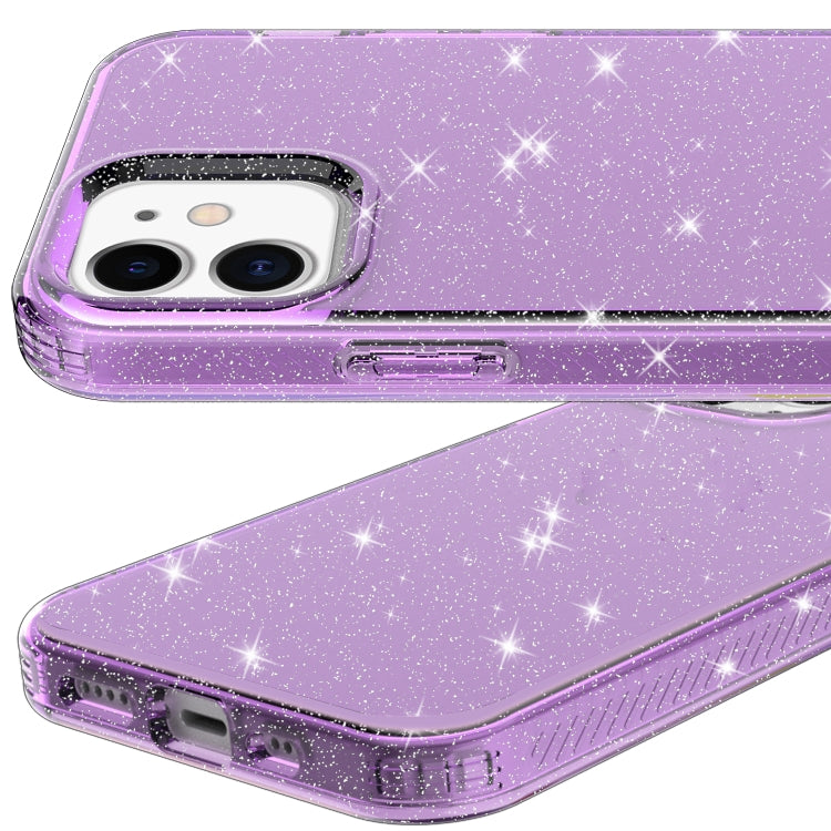 For iPhone 12 mini Transparent Glitter Powder Protective Case