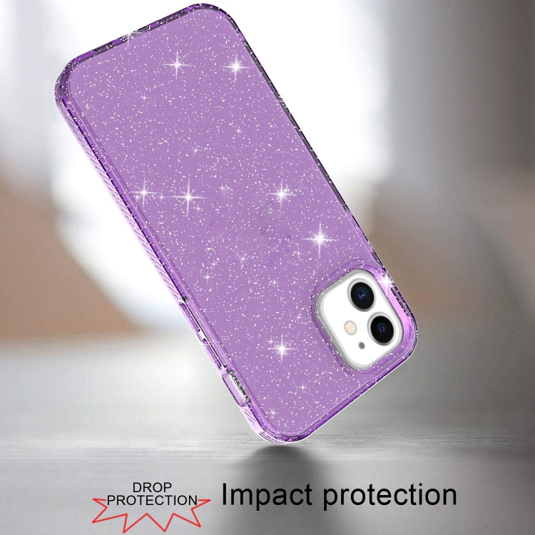 For iPhone 12 mini Transparent Glitter Powder Protective Case