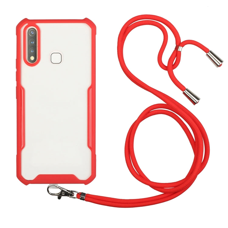 For vivo U3 / Y19 Acrylic + Color TPU Shockproof Case with Neck Lanyard