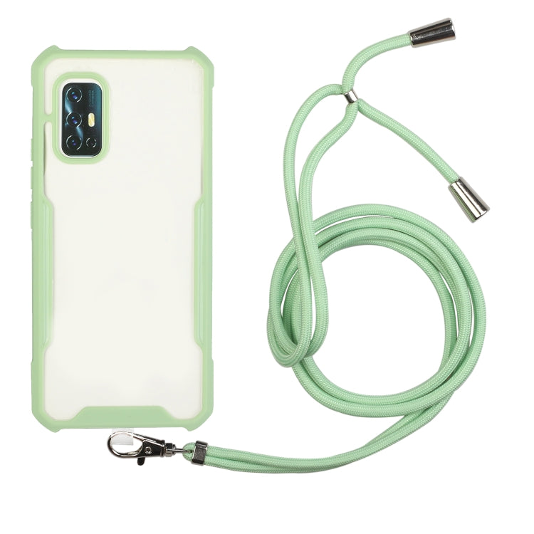 For vivo V17 (Indian Version) Acrylic + Color TPU Shockproof Case with Neck Lanyard