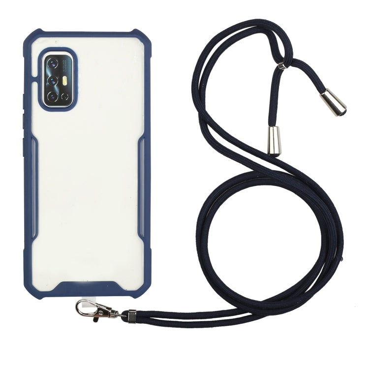 For vivo V17 (Indian Version) Acrylic + Color TPU Shockproof Case with Neck Lanyard