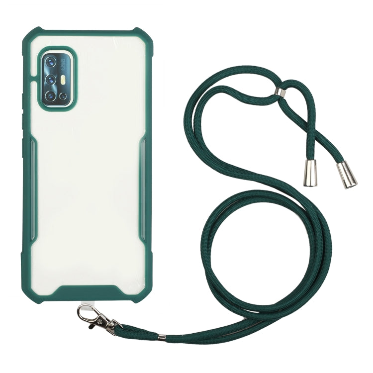 For vivo V19 (Indian Version) Acrylic + Color TPU Shockproof Case with Neck Lanyard