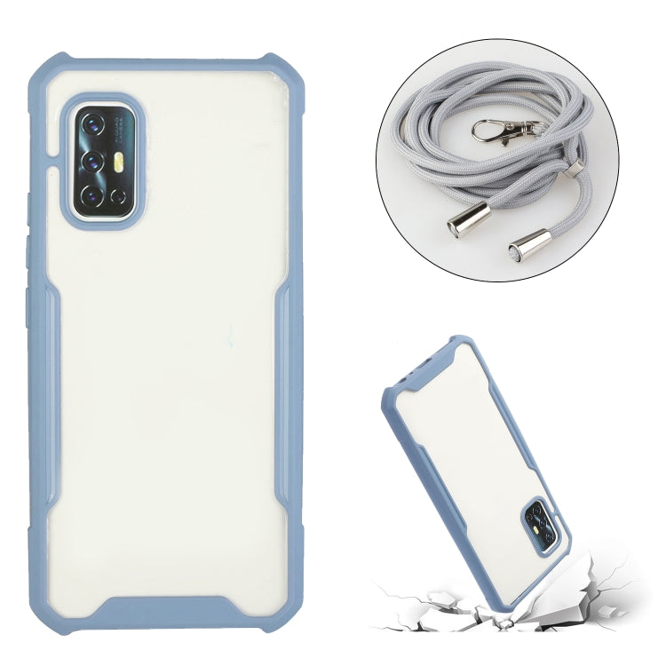 For vivo V19 (Indian Version) Acrylic + Color TPU Shockproof Case with Neck Lanyard