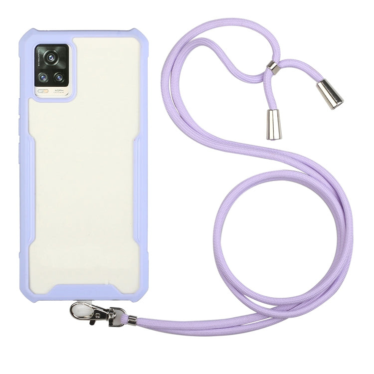 For vivo V20 Acrylic + Color TPU Shockproof Case with Neck Lanyard