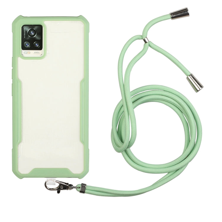 For vivo V20 Acrylic + Color TPU Shockproof Case with Neck Lanyard
