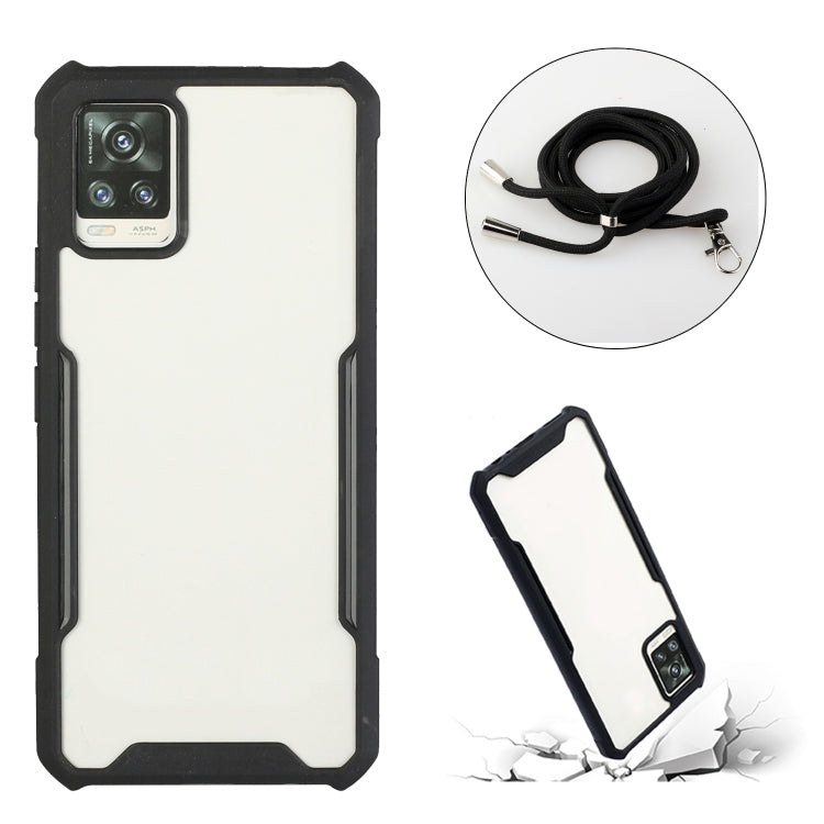 For vivo V20 Acrylic + Color TPU Shockproof Case with Neck Lanyard
