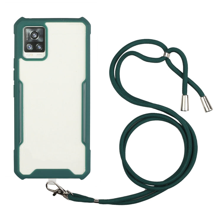 For vivo V20 Acrylic + Color TPU Shockproof Case with Neck Lanyard